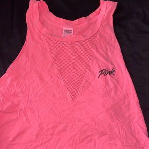 PINK fishnet tank top